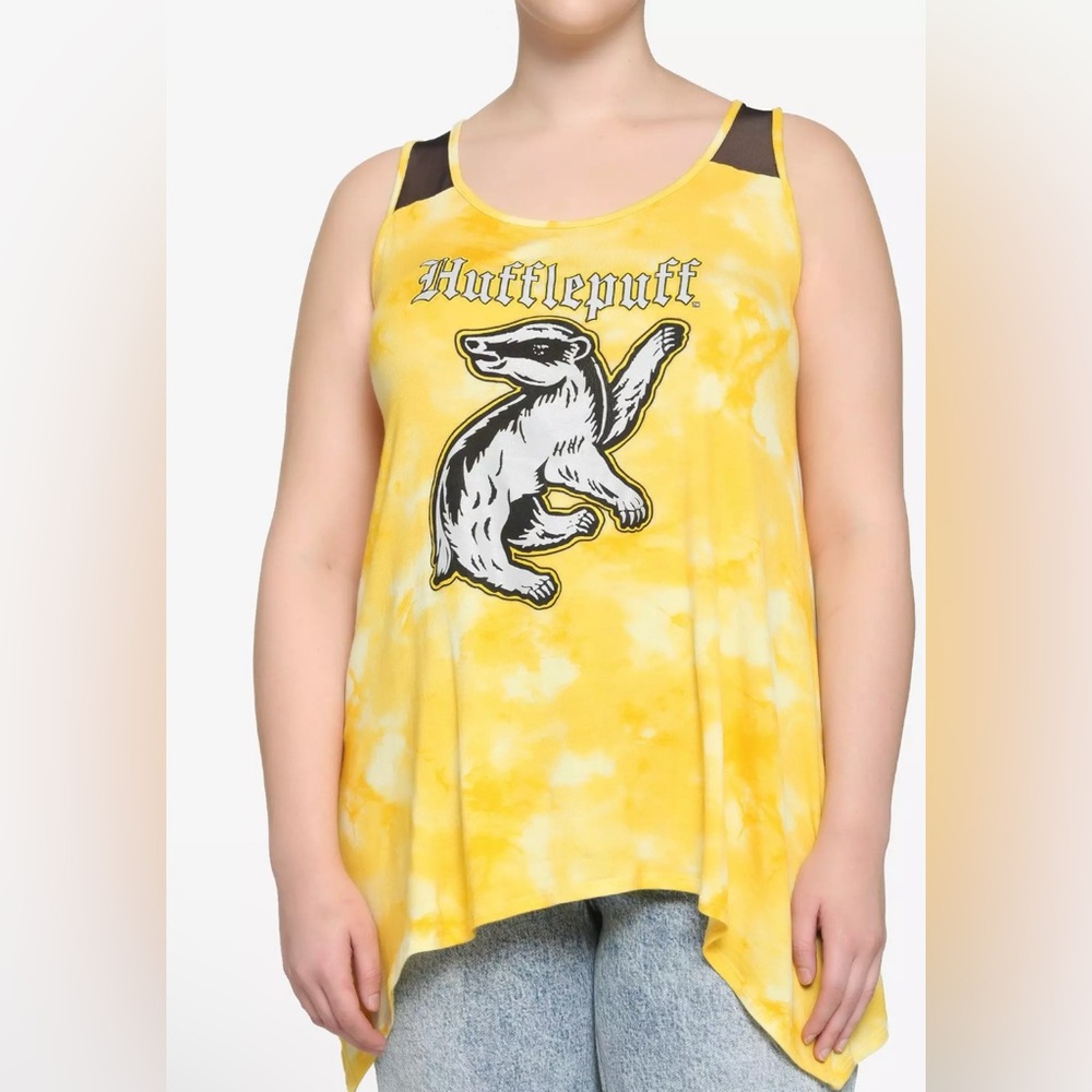 Harry Potter Hufflepuff Tie-Dye Girls Tank Top Plus Size